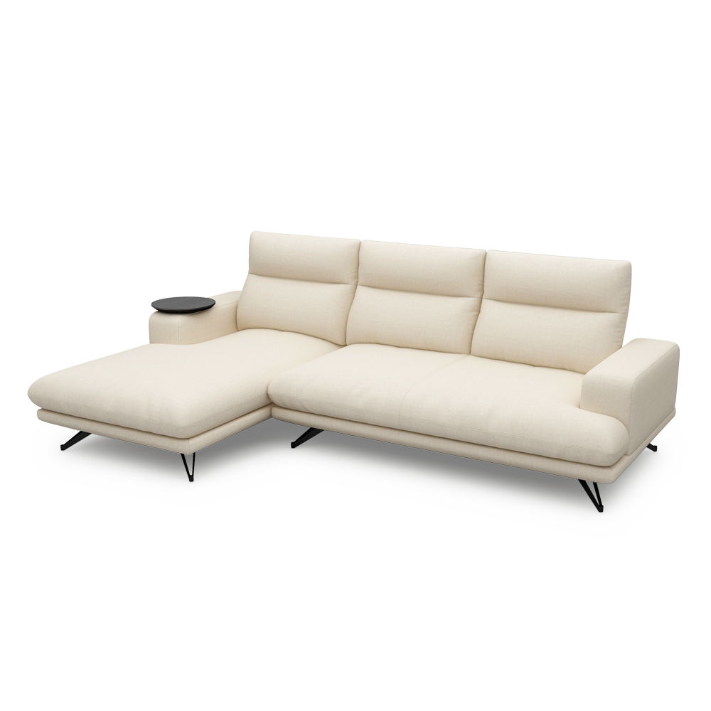 GAVORA – Push-Back Fabric Sofa with Adjustable Backrest (L-Shaped-Left)