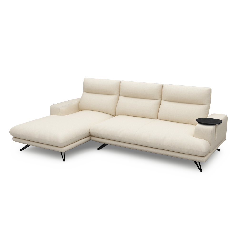 GAVORA – Push-Back Fabric Sofa with Adjustable Backrest (L-Shaped-Left)