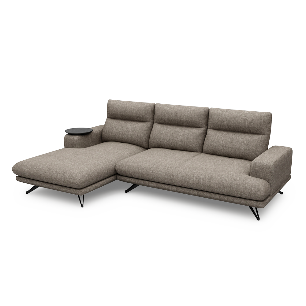 GAVORA – Push-Back Fabric Sofa with Adjustable Backrest (L-Shaped-Left)