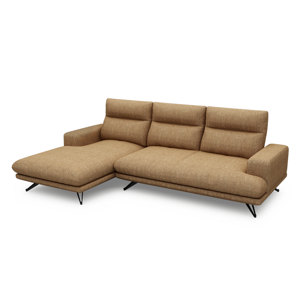 GAVORA – Push-Back Fabric Sofa with Adjustable Backrest (L-Shaped-Left)