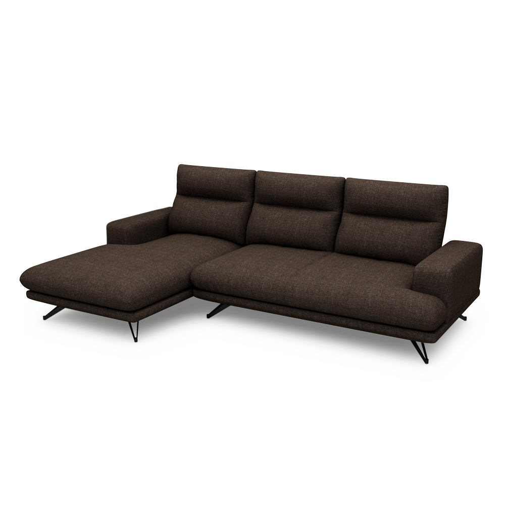 GAVORA – Push-Back Fabric Sofa with Adjustable Backrest (L-Shaped-Left)