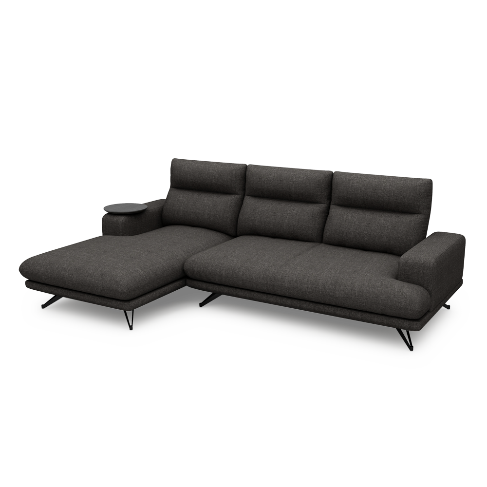 GAVORA – Push-Back Fabric Sofa with Adjustable Backrest (L-Shaped-Left)