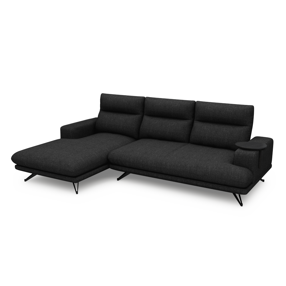 GAVORA – Push-Back Fabric Sofa with Adjustable Backrest (L-Shaped-Left)