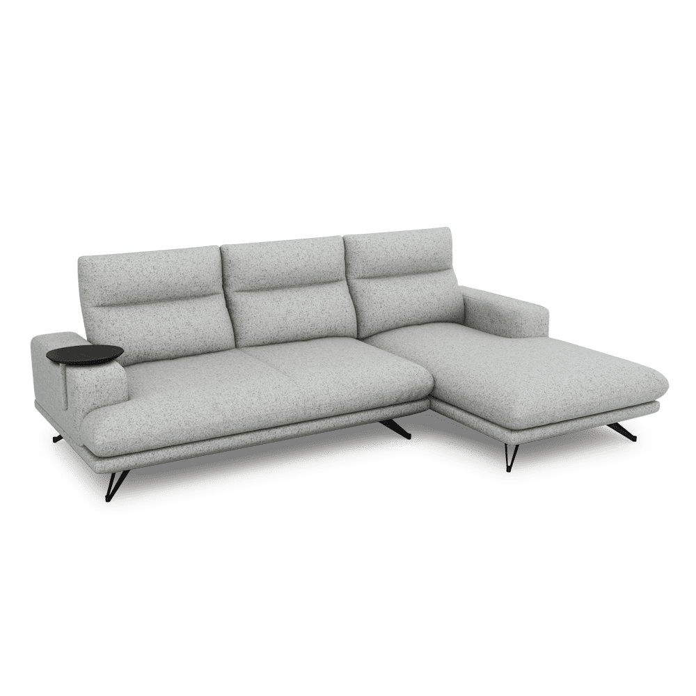 GAVORA – Push-Back Fabric Sofa with Adjustable Backrest (L-Shaped-Right)
