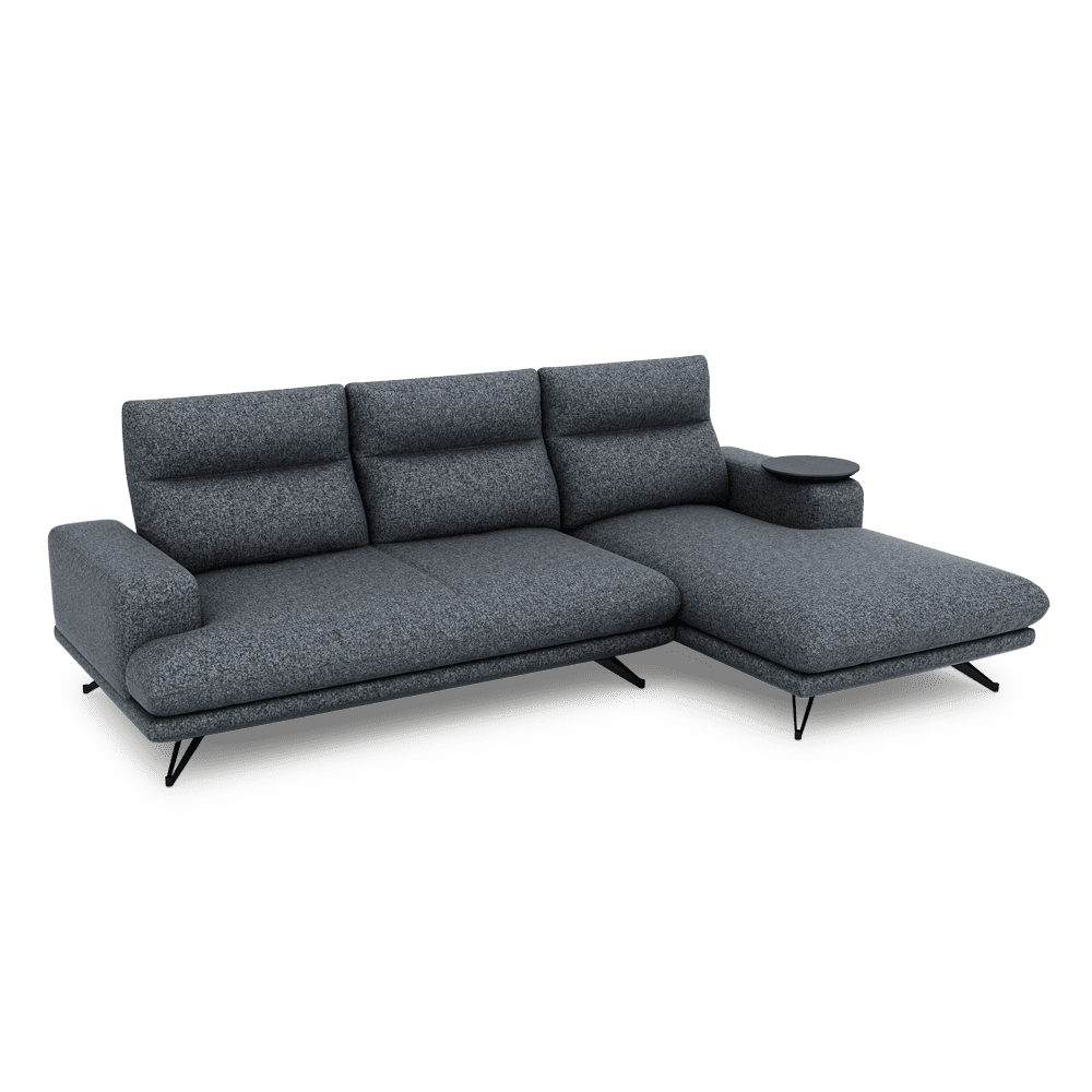 GAVORA – Push-Back Fabric Sofa with Adjustable Backrest (L-Shaped-Right)