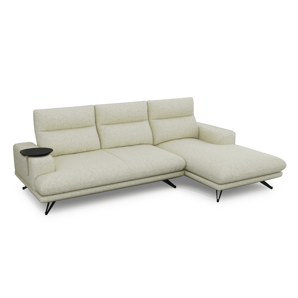 GAVORA – Push-Back Fabric Sofa with Adjustable Backrest (L-Shaped-Right)