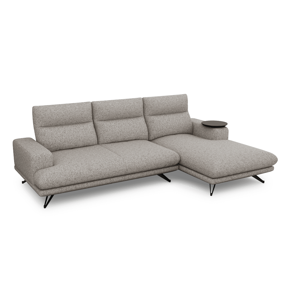 GAVORA – Push-Back Fabric Sofa with Adjustable Backrest (L-Shaped-Right)