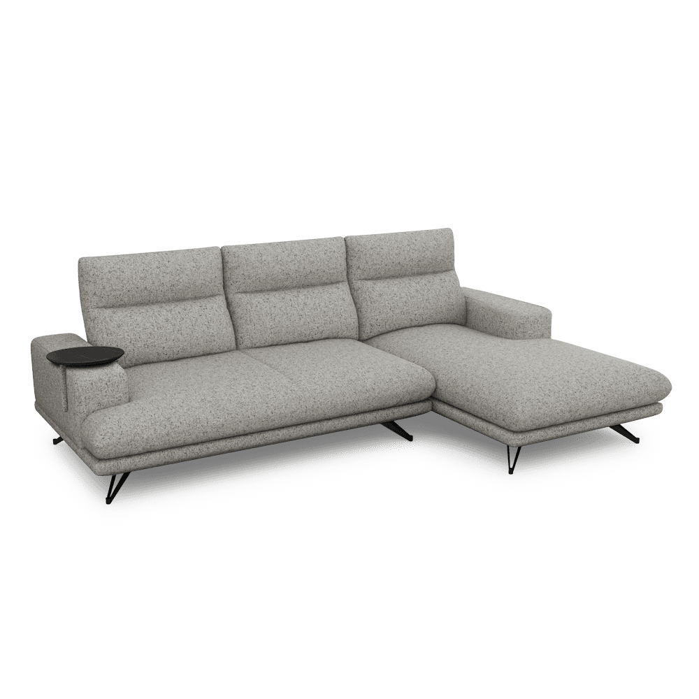 GAVORA – Push-Back Fabric Sofa with Adjustable Backrest (L-Shaped-Right)