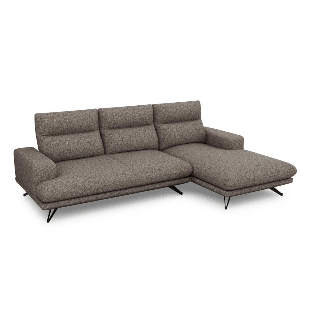 GAVORA – Push-Back Fabric Sofa with Adjustable Backrest (L-Shaped-Right)