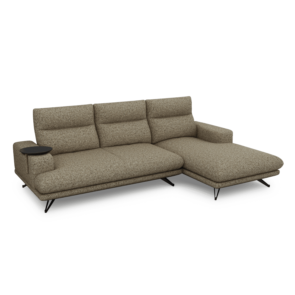 GAVORA – Push-Back Fabric Sofa with Adjustable Backrest (L-Shaped-Right)