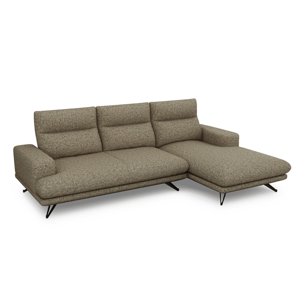 GAVORA – Push-Back Fabric Sofa with Adjustable Backrest (L-Shaped-Right)