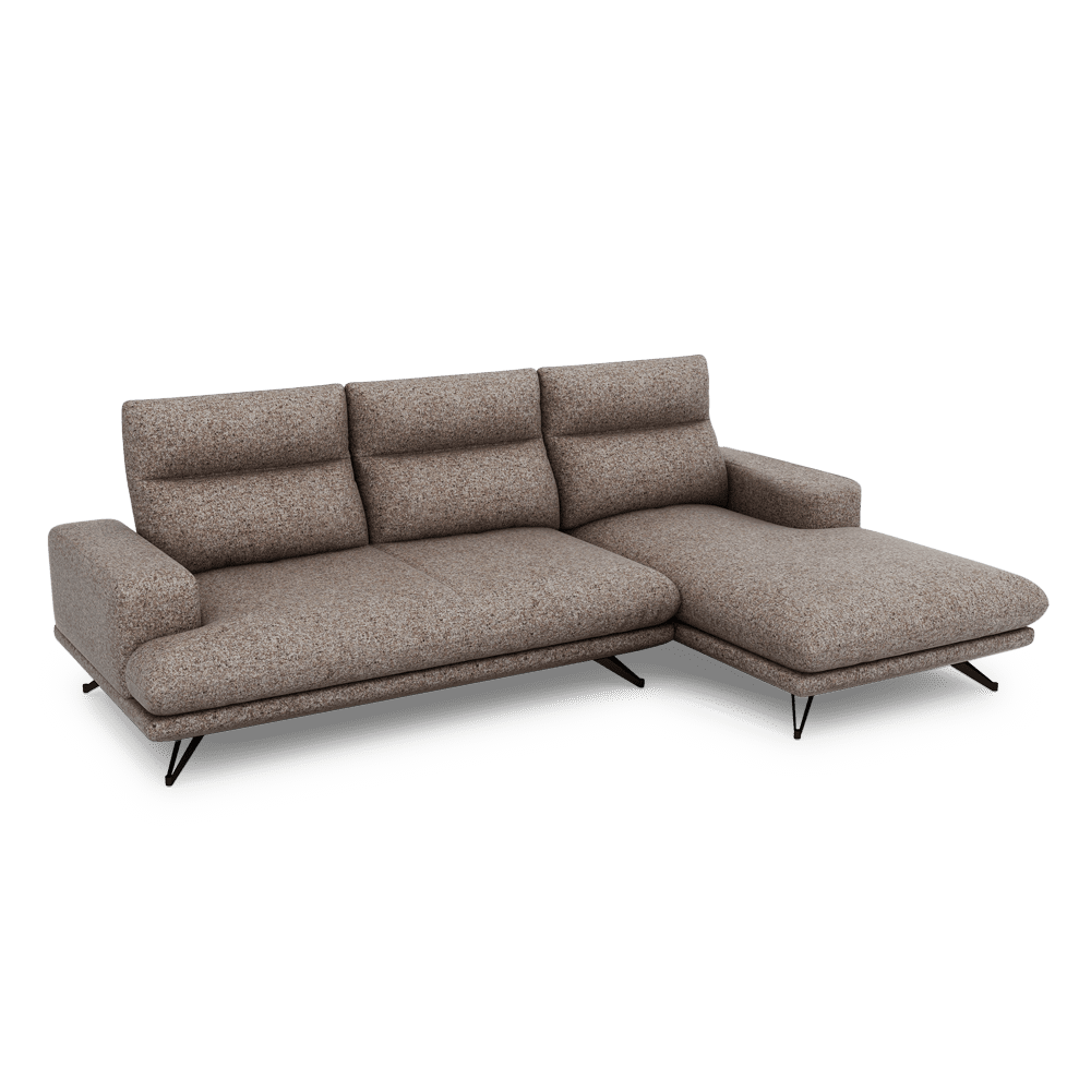 GAVORA – Push-Back Fabric Sofa with Adjustable Backrest (L-Shaped-Right)