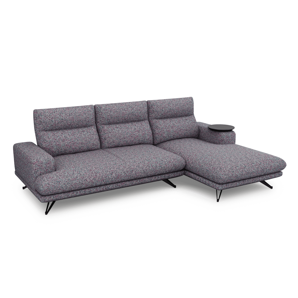 GAVORA – Push-Back Fabric Sofa with Adjustable Backrest (L-Shaped-Right)