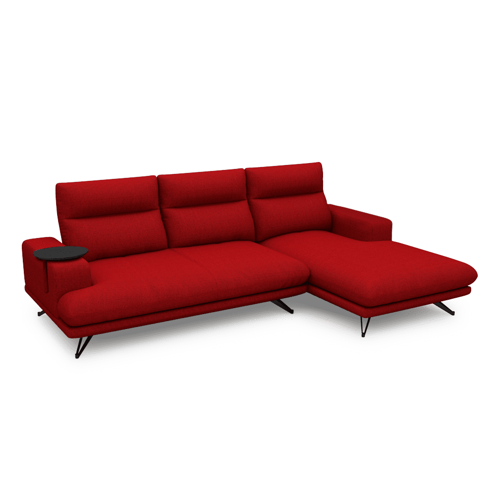 GAVORA – Push-Back Fabric Sofa with Adjustable Backrest (L-Shaped-Right)