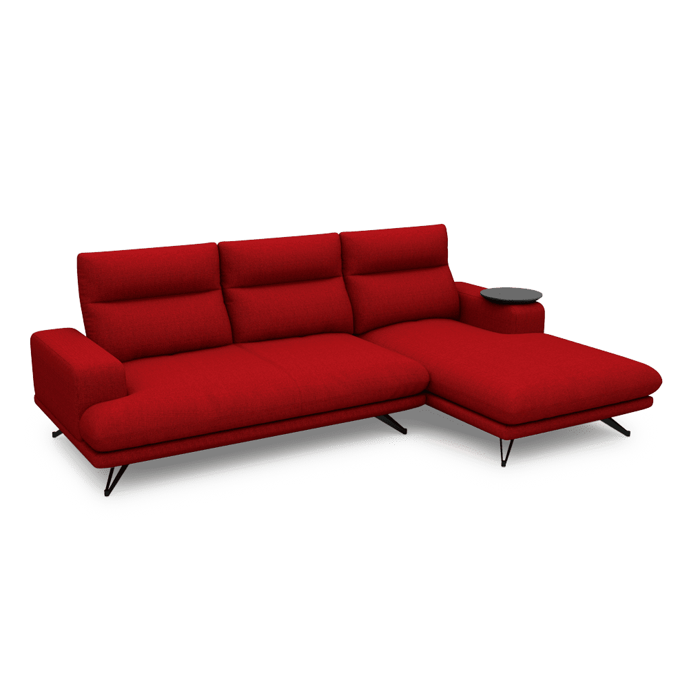 GAVORA – Push-Back Fabric Sofa with Adjustable Backrest (L-Shaped-Right)