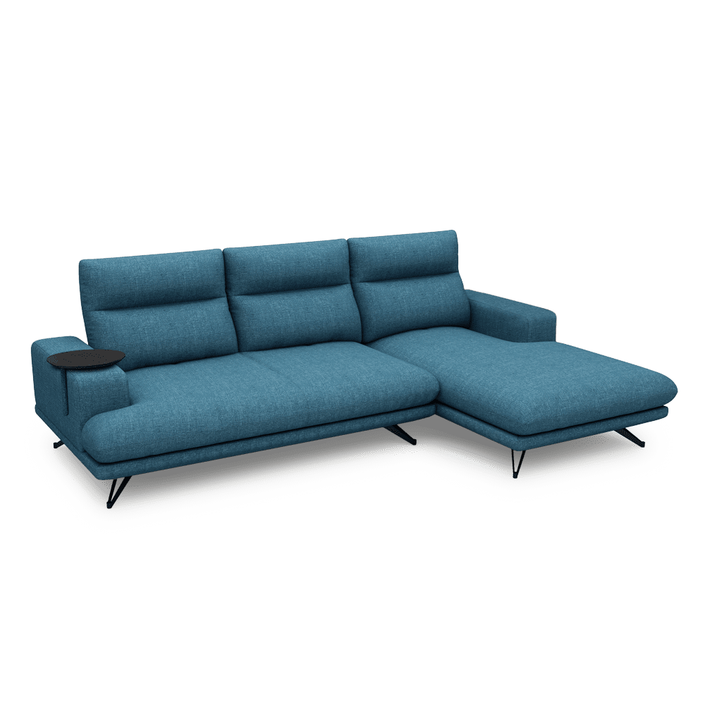 GAVORA – Push-Back Fabric Sofa with Adjustable Backrest (L-Shaped-Right)