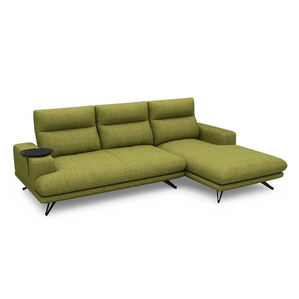 GAVORA – Push-Back Fabric Sofa with Adjustable Backrest (L-Shaped-Right)