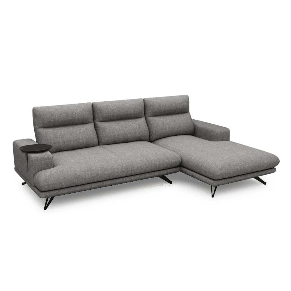 GAVORA – Push-Back Fabric Sofa with Adjustable Backrest (L-Shaped-Right)