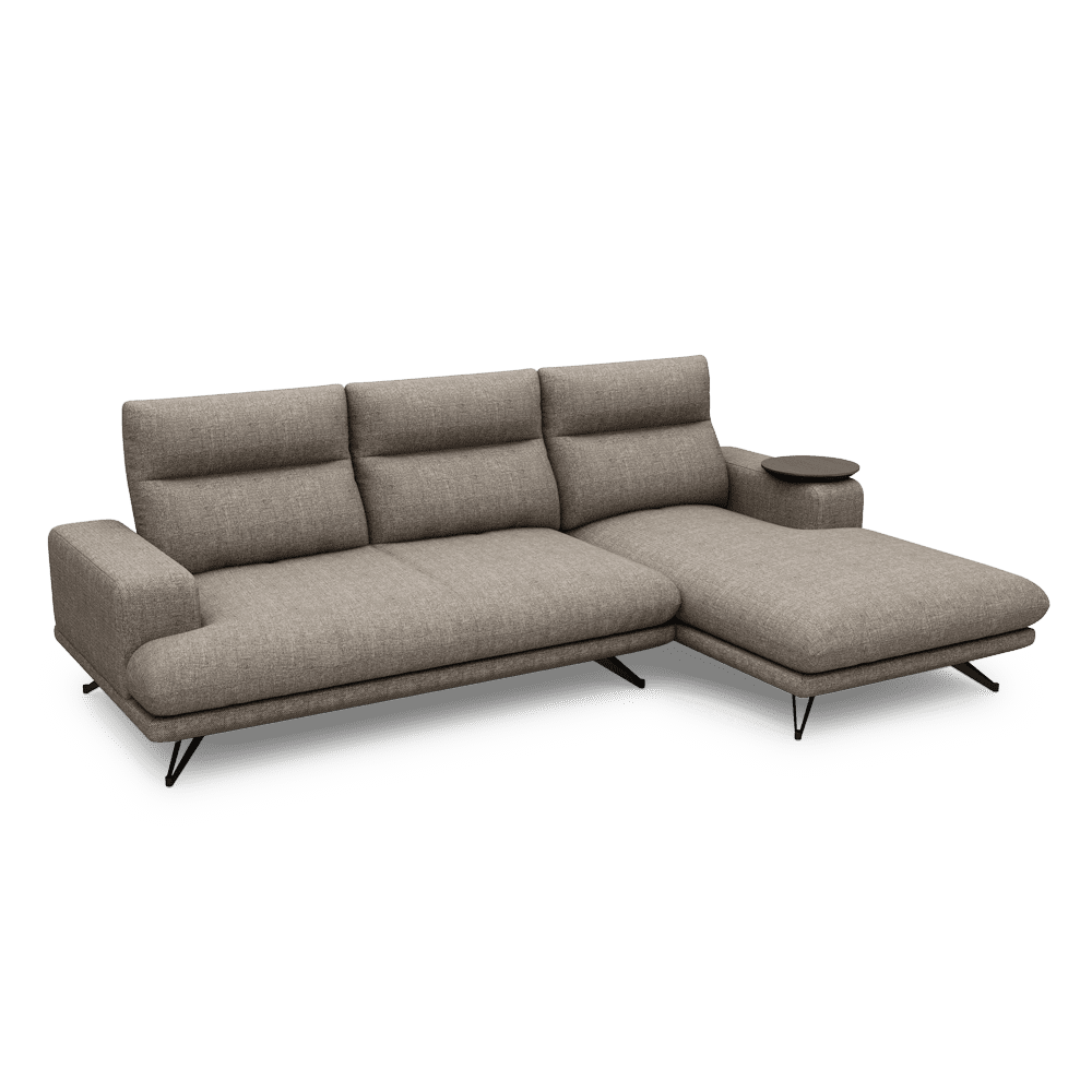 GAVORA – Push-Back Fabric Sofa with Adjustable Backrest (L-Shaped-Right)