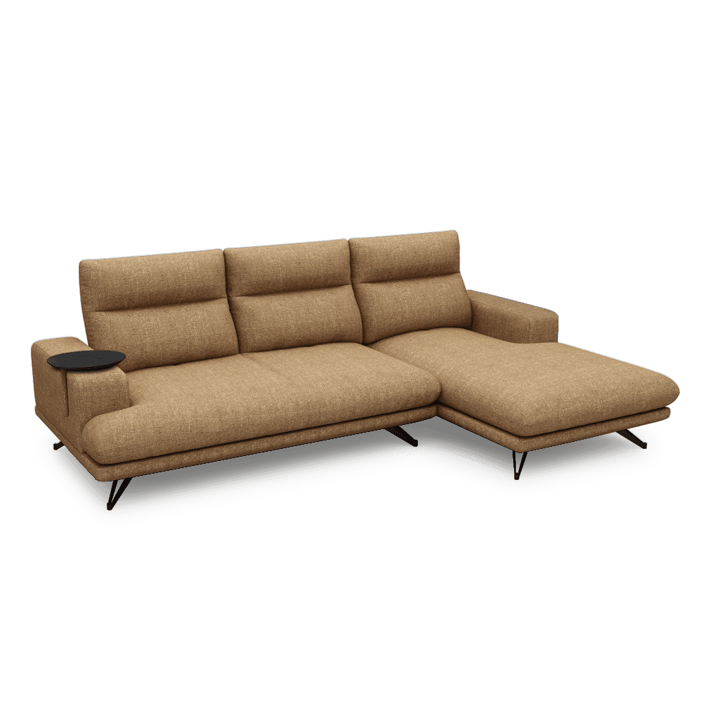 GAVORA – Push-Back Fabric Sofa with Adjustable Backrest (L-Shaped-Right)