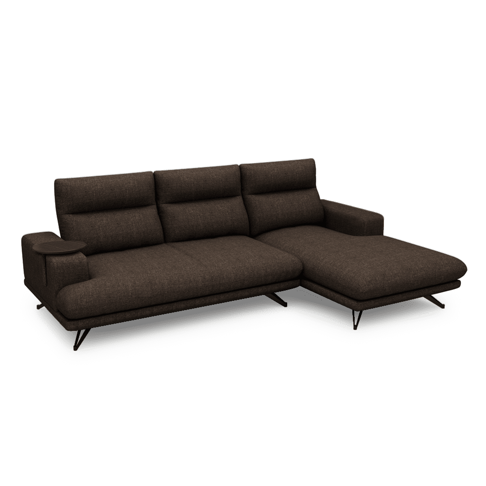 GAVORA – Push-Back Fabric Sofa with Adjustable Backrest (L-Shaped-Right)