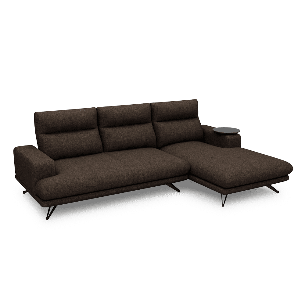 GAVORA – Push-Back Fabric Sofa with Adjustable Backrest (L-Shaped-Right)