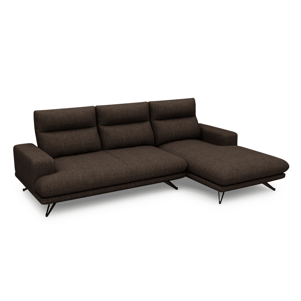 GAVORA – Push-Back Fabric Sofa with Adjustable Backrest (L-Shaped-Right)
