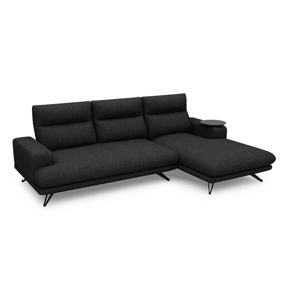 GAVORA – Push-Back Fabric Sofa with Adjustable Backrest (L-Shaped-Right)