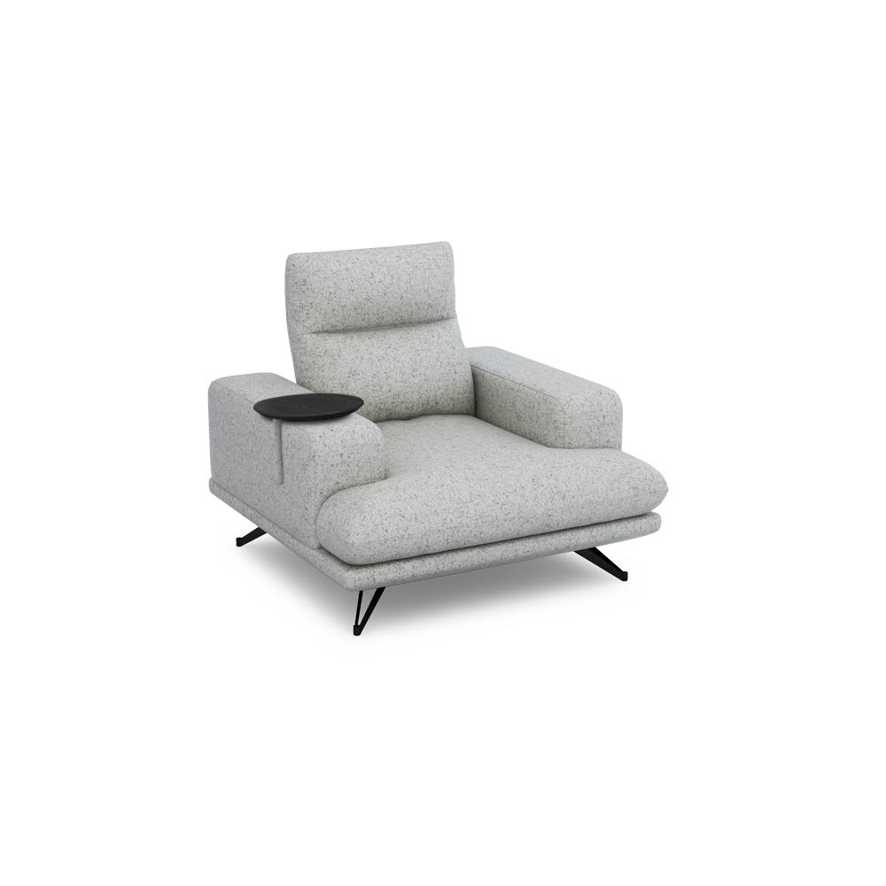 GAVORA – Push-Back Fabric Sofa with Adjustable Backrest (1-seater)