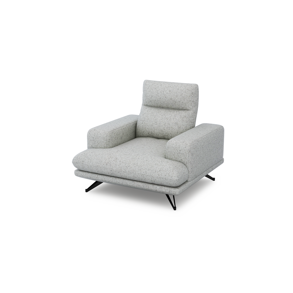 GAVORA – Push-Back Fabric Sofa with Adjustable Backrest (1-seater)
