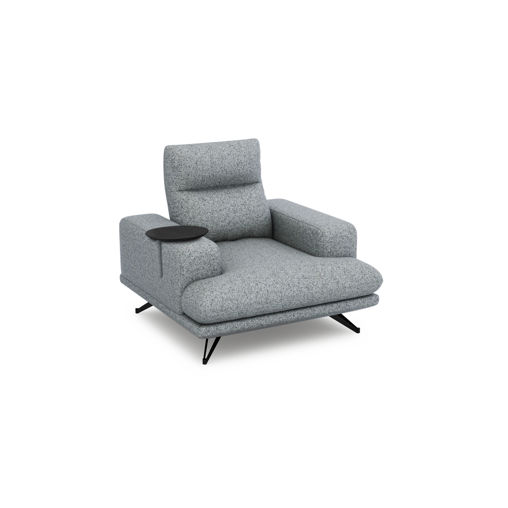 GAVORA – Push-Back Fabric Sofa with Adjustable Backrest (1-seater)