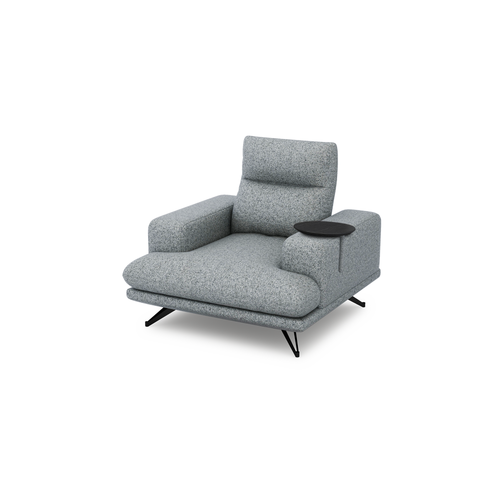 GAVORA – Push-Back Fabric Sofa with Adjustable Backrest (1-seater)