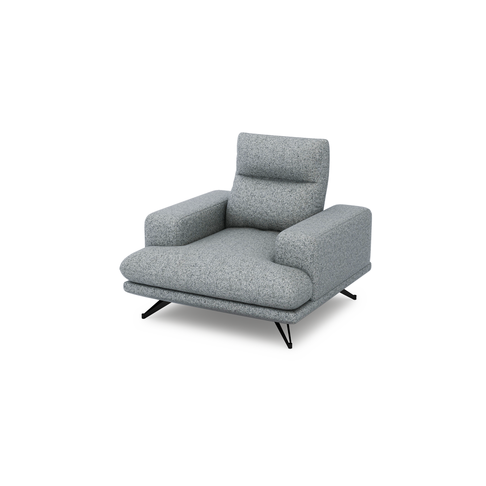 GAVORA – Push-Back Fabric Sofa with Adjustable Backrest (1-seater)