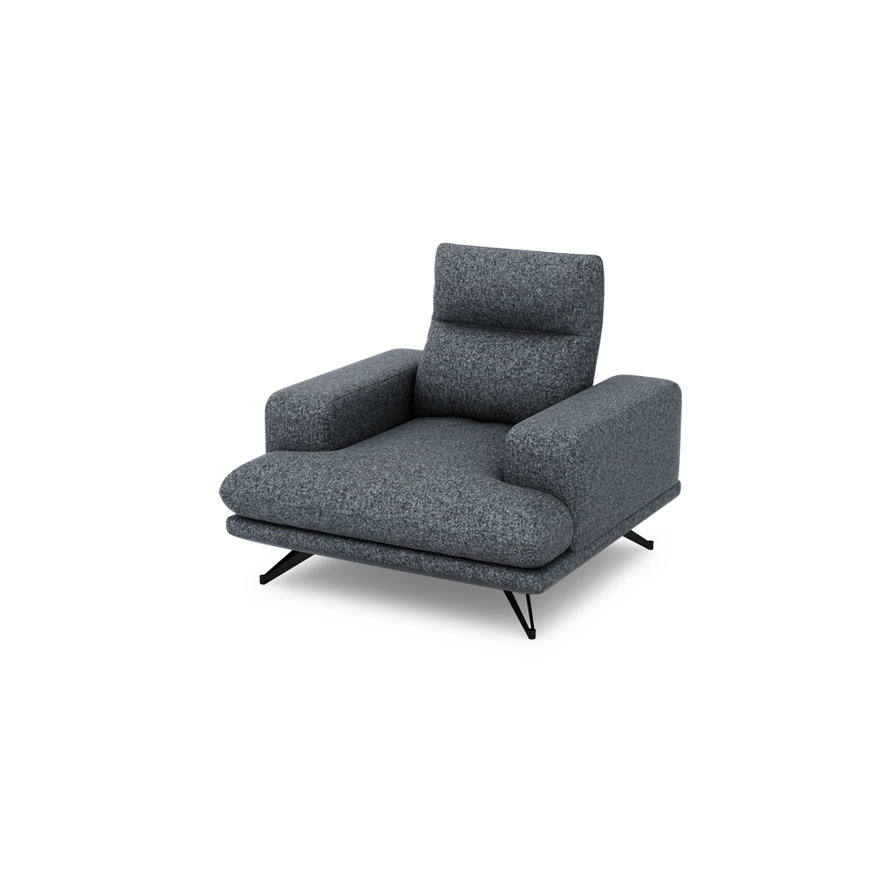 GAVORA – Push-Back Fabric Sofa with Adjustable Backrest (1-seater)