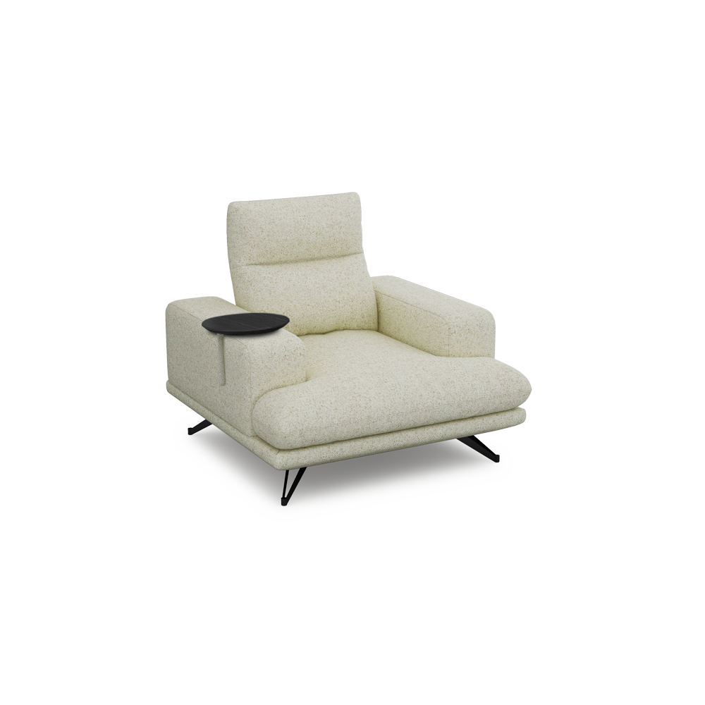 GAVORA – Push-Back Fabric Sofa with Adjustable Backrest (1-seater)