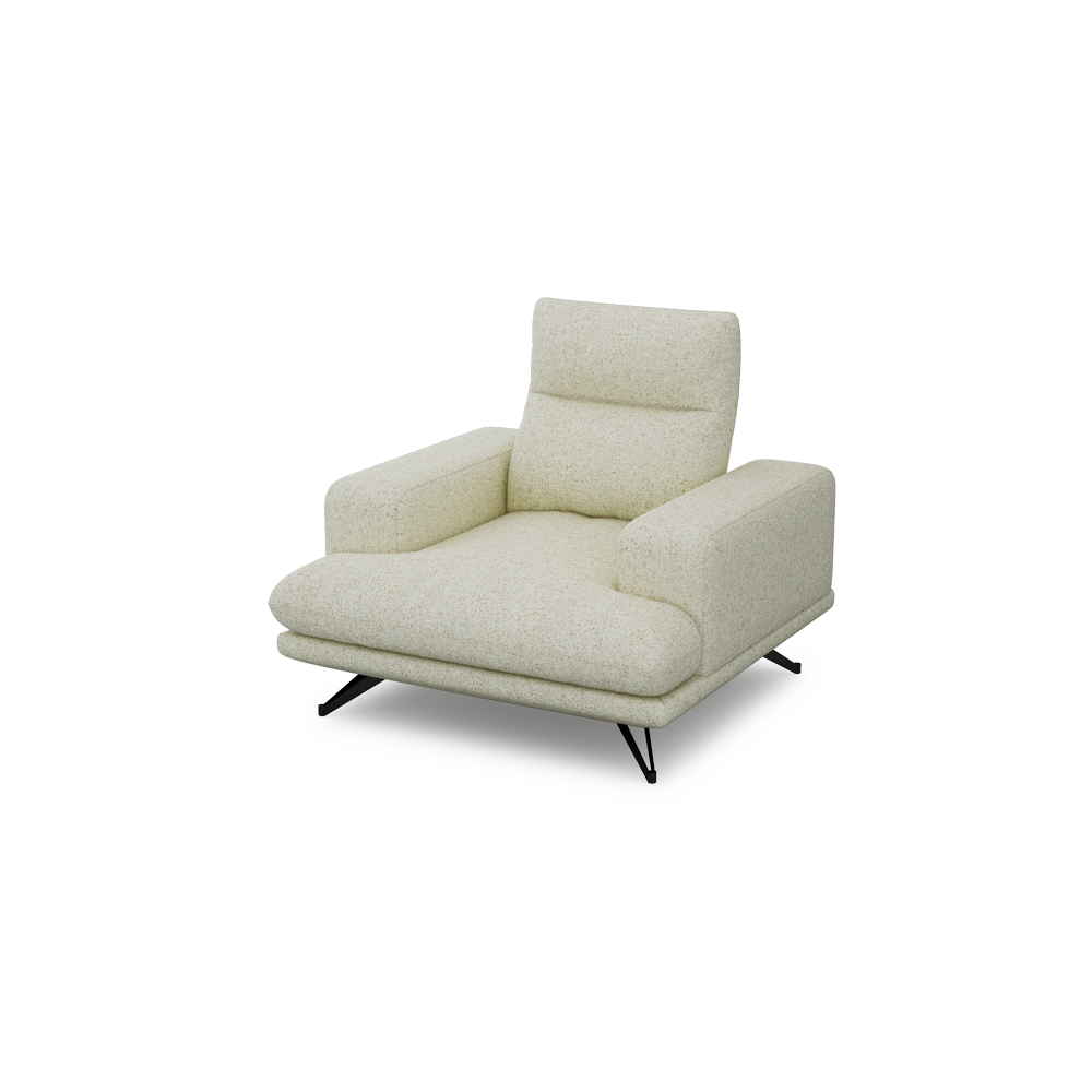 GAVORA – Push-Back Fabric Sofa with Adjustable Backrest (1-seater)