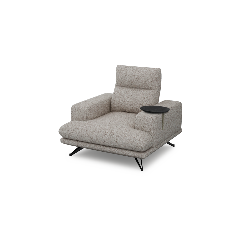 GAVORA – Push-Back Fabric Sofa with Adjustable Backrest (1-seater)