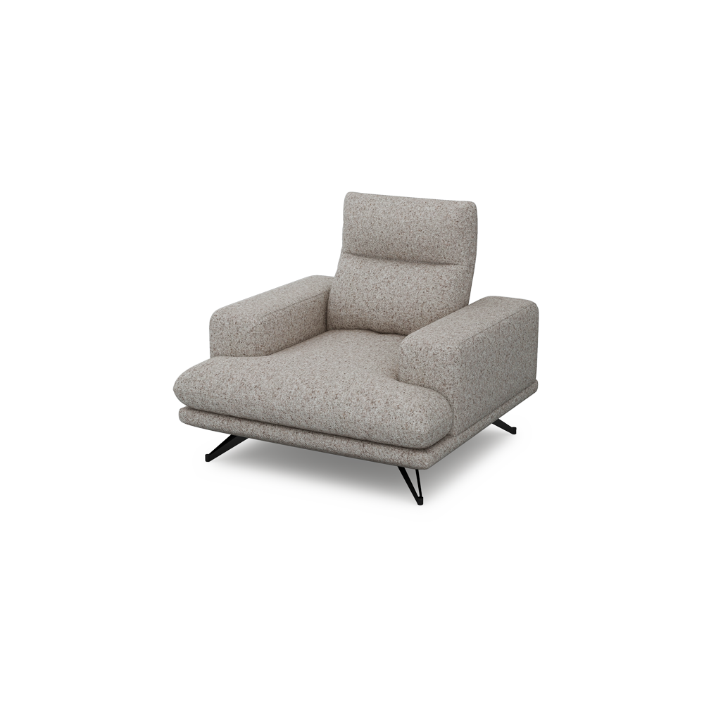 GAVORA – Push-Back Fabric Sofa with Adjustable Backrest (1-seater)