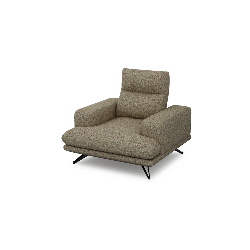 GAVORA – Push-Back Fabric Sofa with Adjustable Backrest (1-seater)