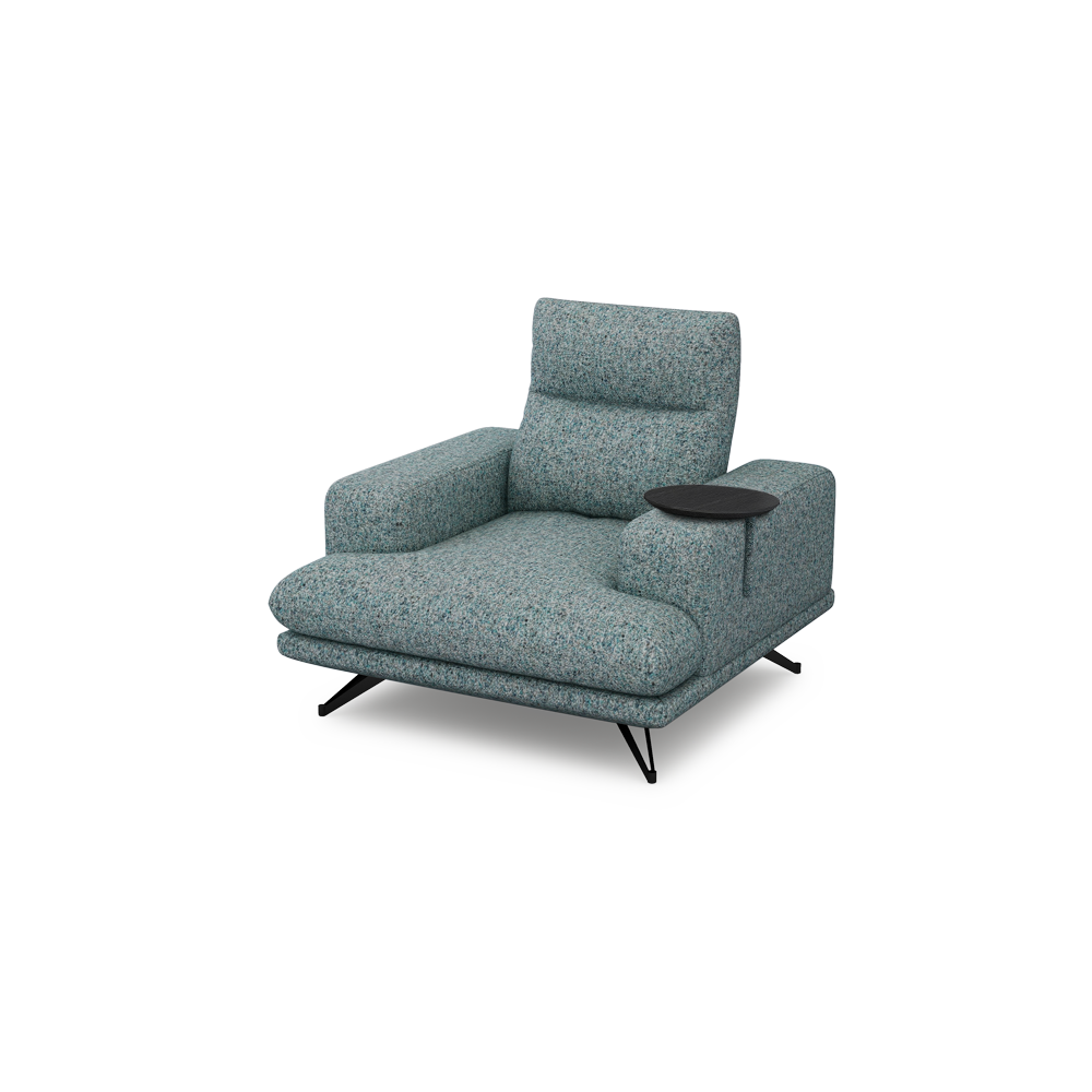 GAVORA – Push-Back Fabric Sofa with Adjustable Backrest (1-seater)