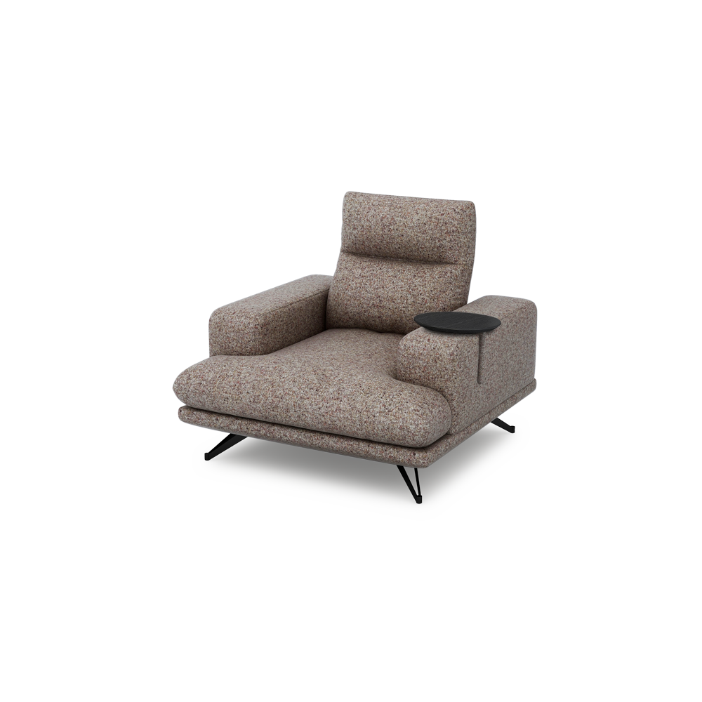 GAVORA – Push-Back Fabric Sofa with Adjustable Backrest (1-seater)
