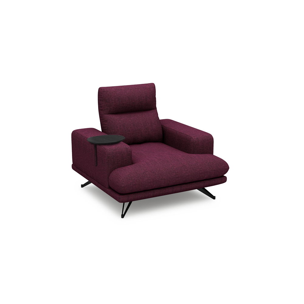 GAVORA – Push-Back Fabric Sofa with Adjustable Backrest (1-seater)