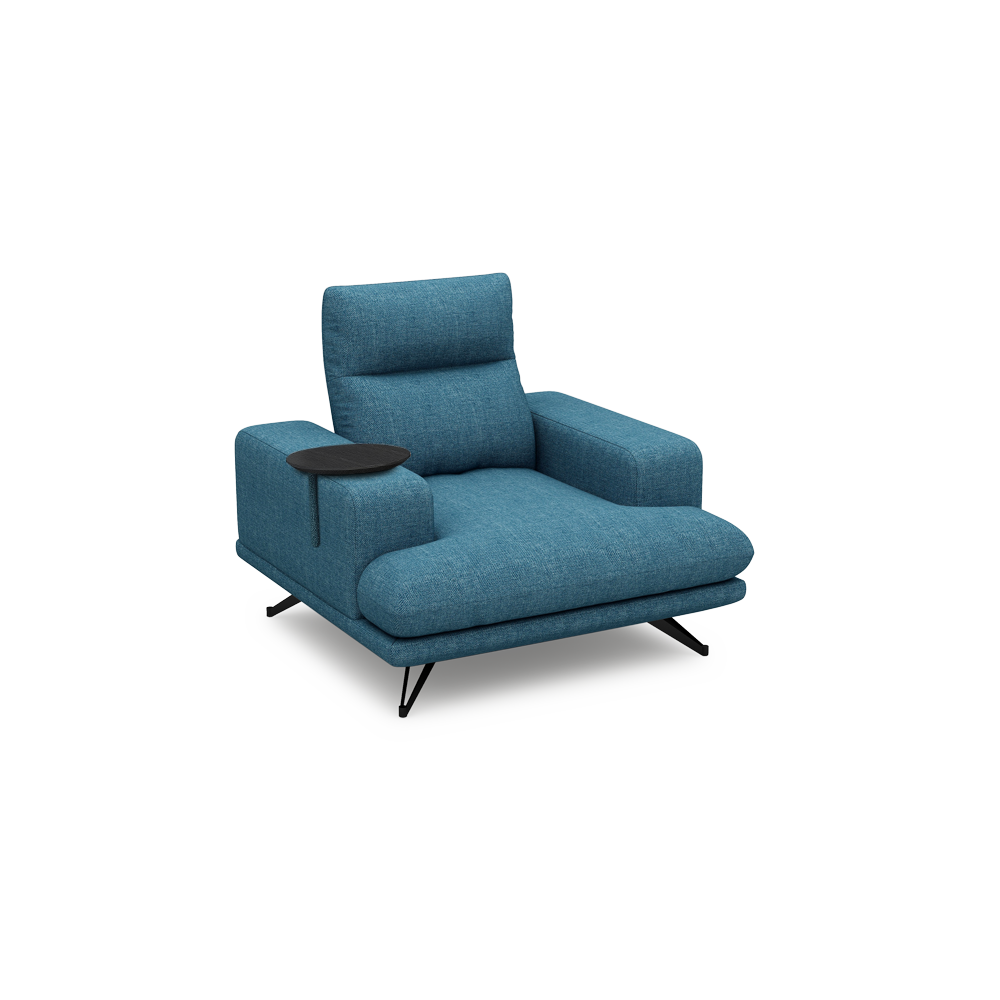 GAVORA – Push-Back Fabric Sofa with Adjustable Backrest (1-seater)