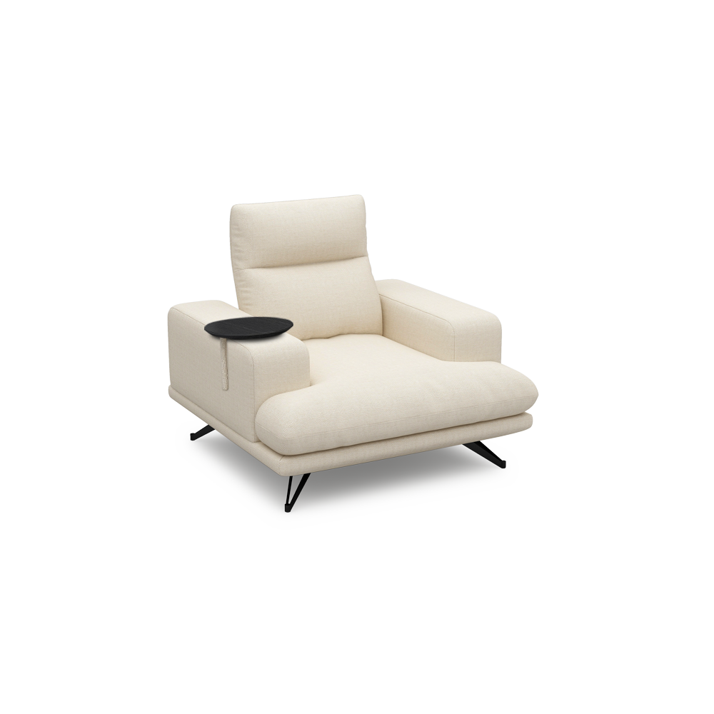 GAVORA – Push-Back Fabric Sofa with Adjustable Backrest (1-seater)