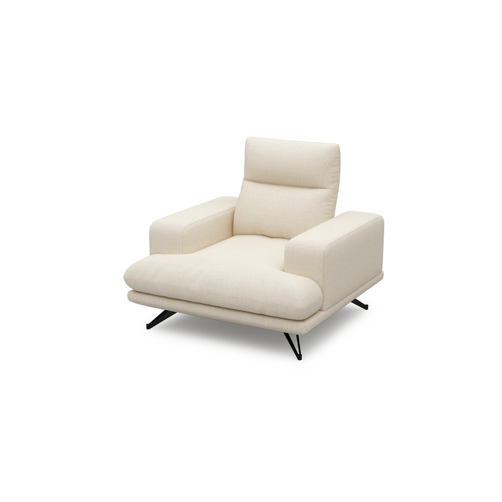 GAVORA – Push-Back Fabric Sofa with Adjustable Backrest (1-seater)