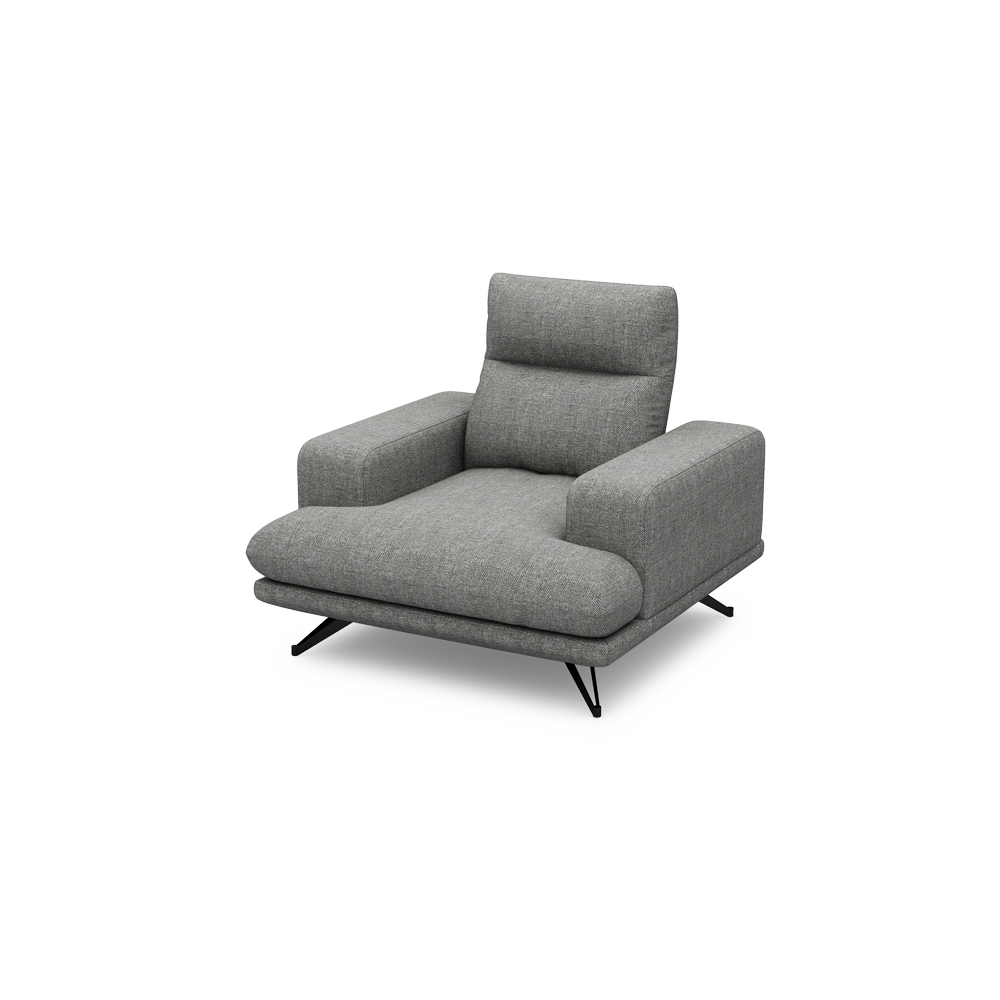 GAVORA – Push-Back Fabric Sofa with Adjustable Backrest (1-seater)