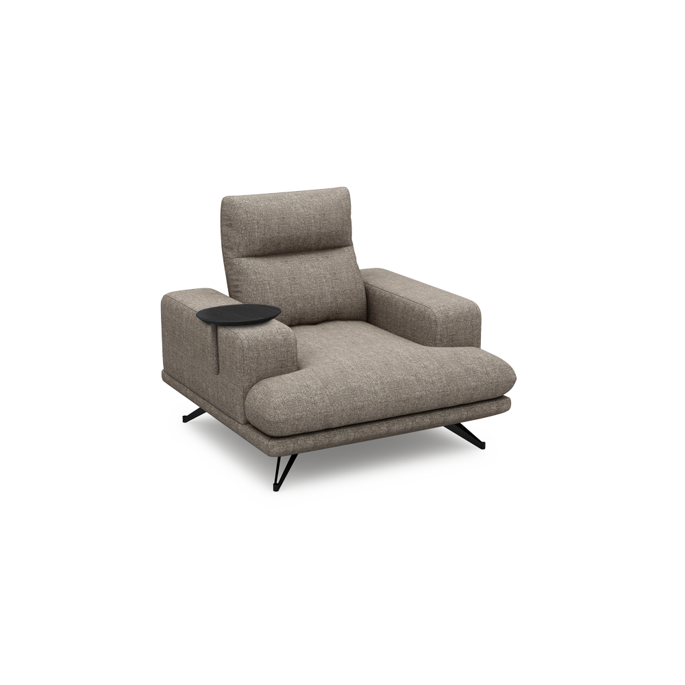 GAVORA – Push-Back Fabric Sofa with Adjustable Backrest (1-seater)
