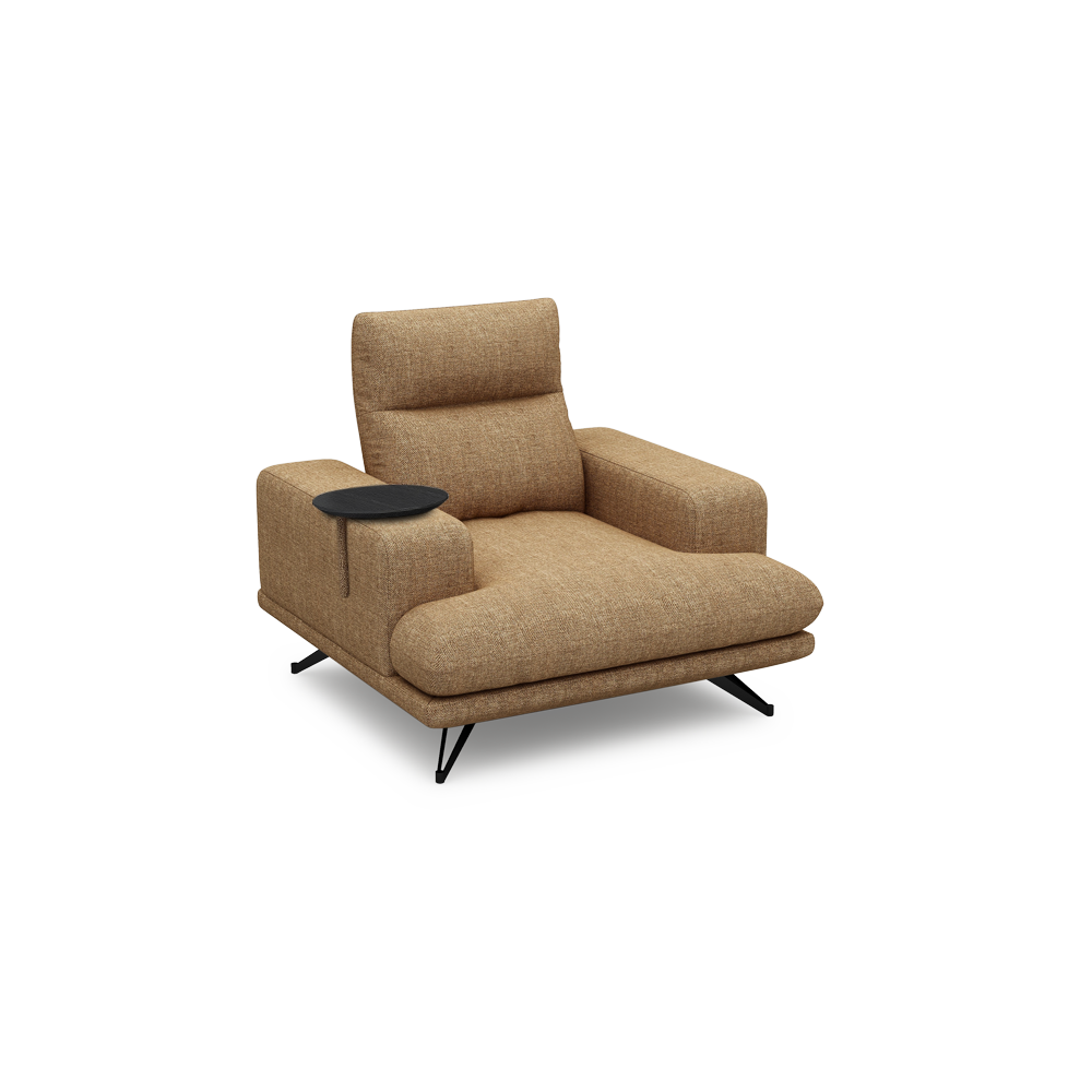 GAVORA – Push-Back Fabric Sofa with Adjustable Backrest (1-seater)
