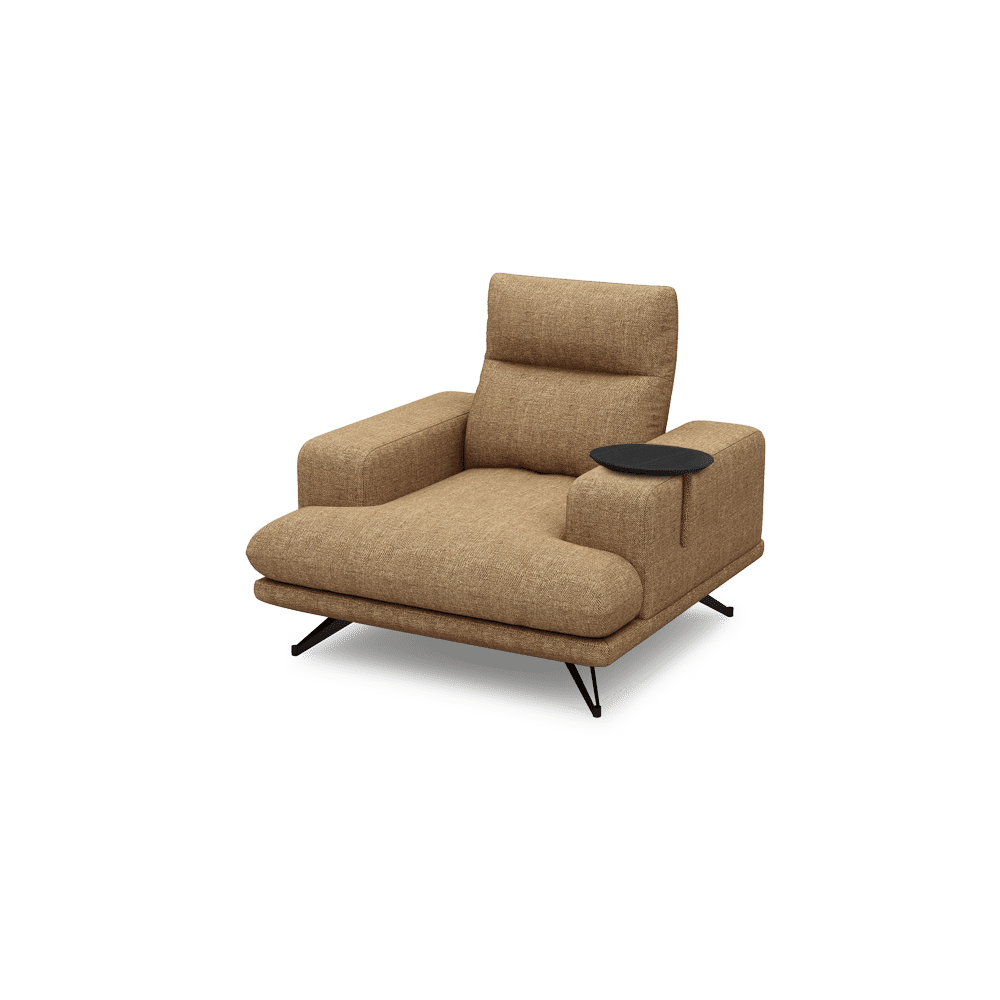 GAVORA – Push-Back Fabric Sofa with Adjustable Backrest (1-seater)