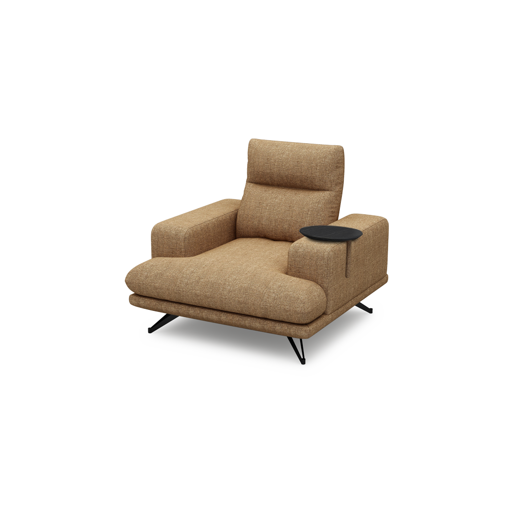 GAVORA – Push-Back Fabric Sofa with Adjustable Backrest (1-seater)